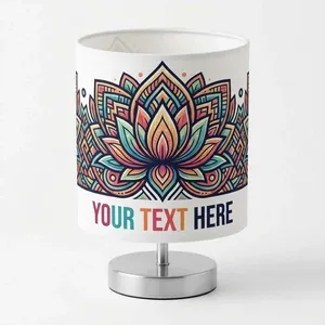 Custom Printed LED Table Lamp with Fabric Shade
