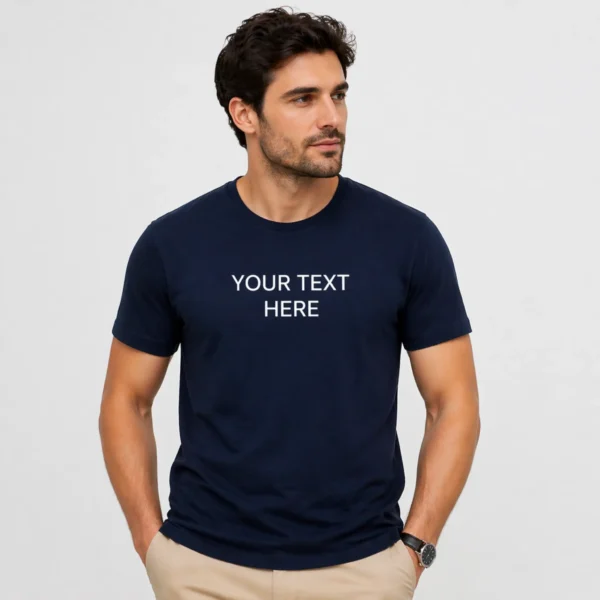 Men's Custom Round Neck T-Shirt 100% Cotton