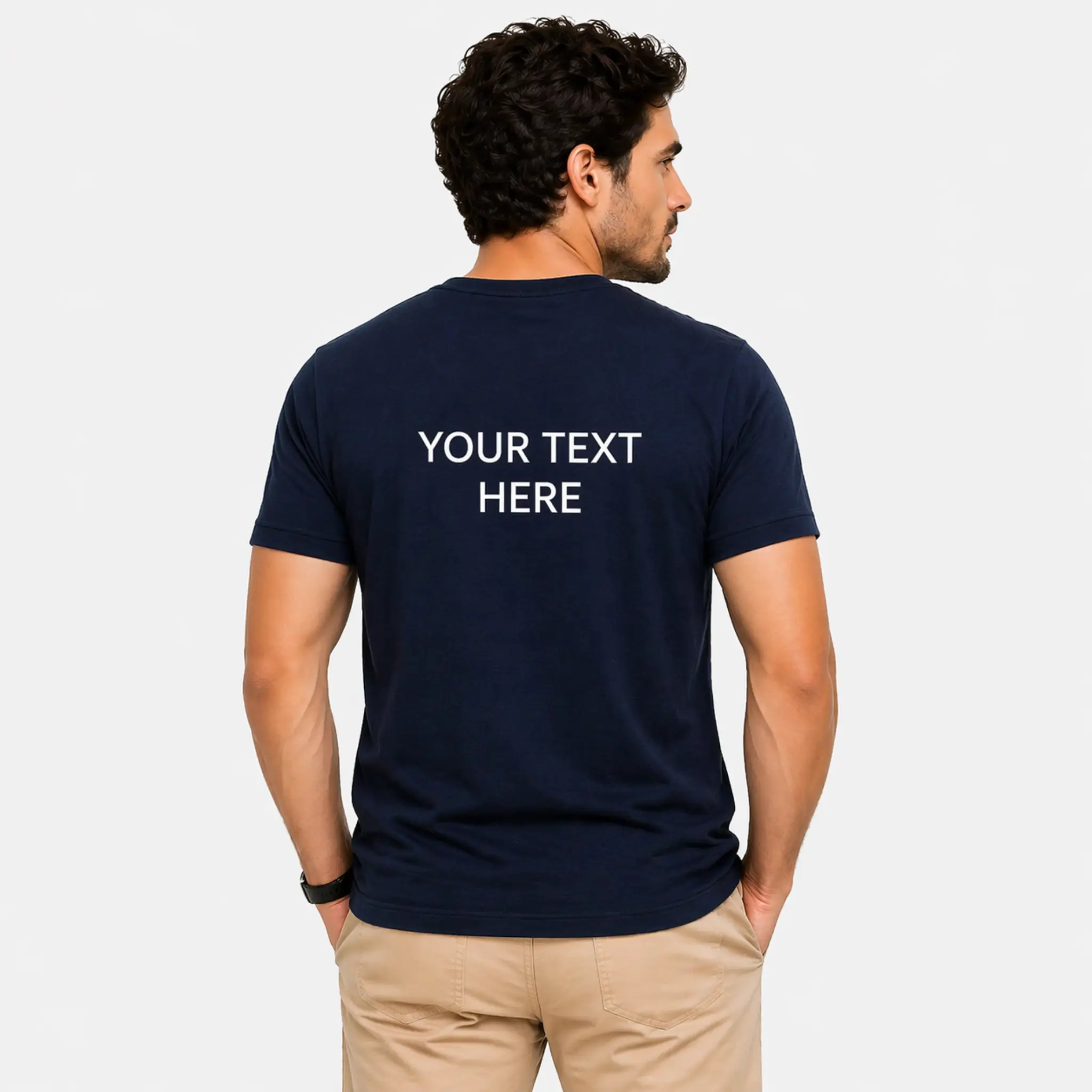Men's Custom Round Neck T-Shirt 100% Cotton