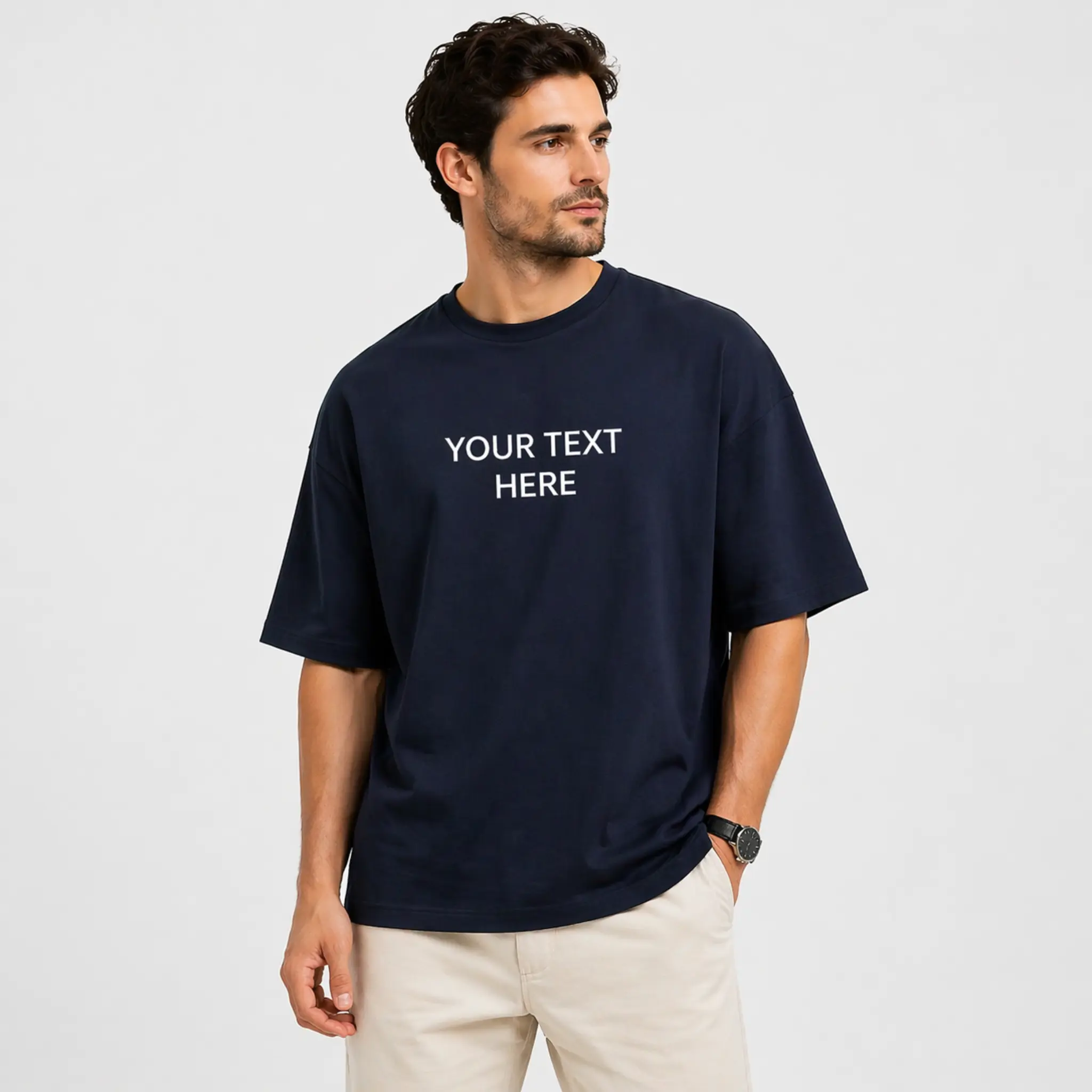 Men's Oversized Drop-Shoulder Custom T-Shirt